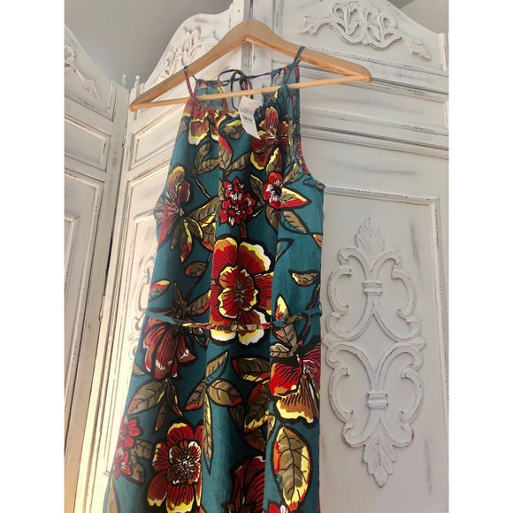 NWT Linen Loft Paradise Teal Maxi Dress - Picture 11 of 14